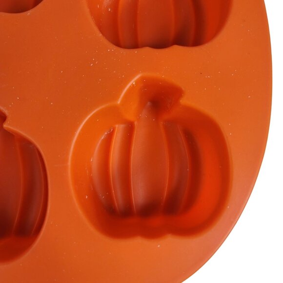 Wilton Silicone Pumpkin Baking Mold Pan Cupcake Jello 6 Cavity Orange 2105-4878 - Picture 3 of 6
